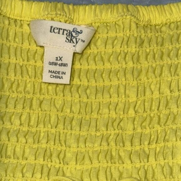 Colorblock Maxi Dress With Adjustable Straps & Ruched Bodice Terra & Sky 1X 100% - Picture 2 of 10